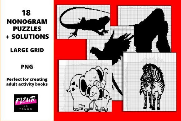 Download 18 Nonogram Puzzles for KDP Activity Boo - Activity Collection