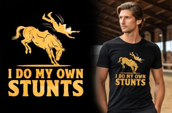 Download I Do My Own Stunts–Horse Riding T-Shirt - Horse riding Collection