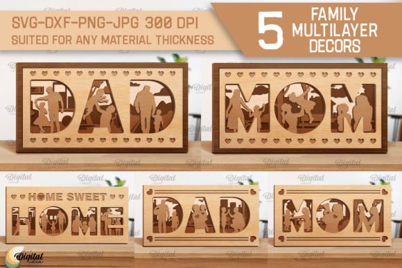 Download Family Multilayer Decor SVG Bundle - Multilayer decor Collection