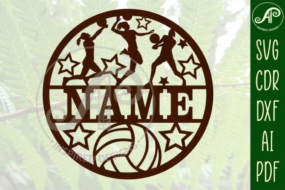 Download Volleyball Female Name Sign SVG Cut File - Premium Resources