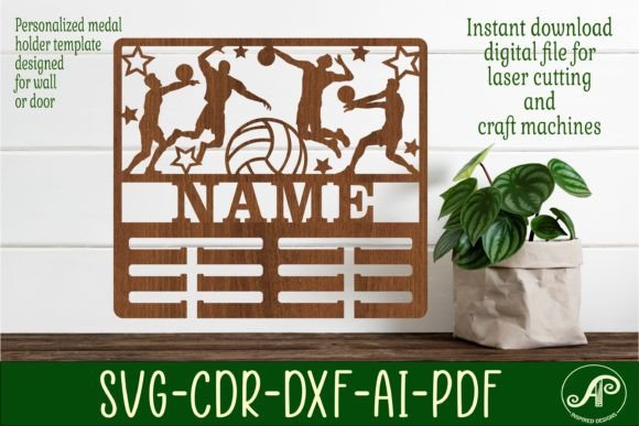 Download Volleyball Male Medal Holder Sign SVG - Premium Bundle