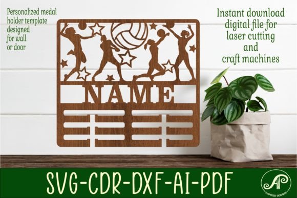 Download Volleyball Female Medal Holder Sign SVG - Premium Resources