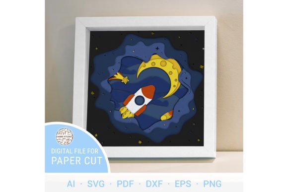 Download MOON Multilayer Decor, Cut Template - Premium Bundle